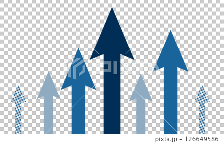 Background illustration of a vertically extending blue upward arrow 126649586
