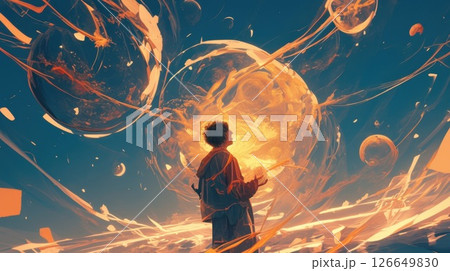 As the solar flares erupted from the suns surface they illuminated the entire solar system creating a stunning display of light and energy 126649830