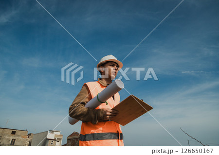 Engineer Boy In The Nature Looking At The Building To Remake Engineer Boy In The Nature Looking At The Building To Remake 126650167