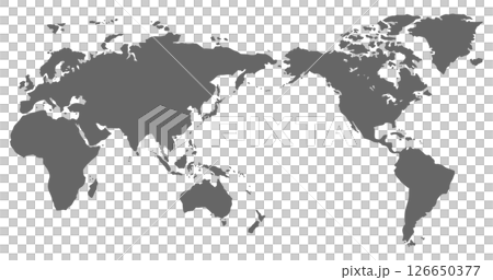 Grayscale world map silhouette (white background) Grayscale world map silhouette (white background) 126650377