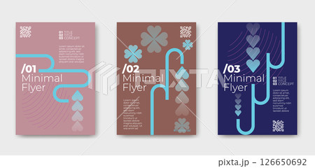 Minimal Valentine's Day flyer, Simple and clean layout on a solid background 126650692