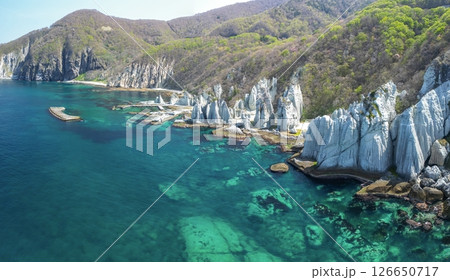空撮「青森県」神秘的な風景が広がる仏ヶ浦 佐井村 空撮「青森県」神秘的な風景が広がる仏ヶ浦 佐井村 126650717