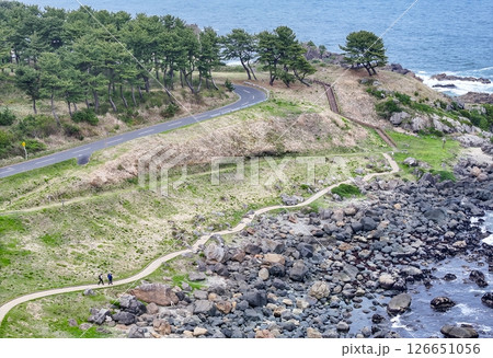 空撮「青森県」みちのく潮風トレイルの美しい風景　青森県 126651056