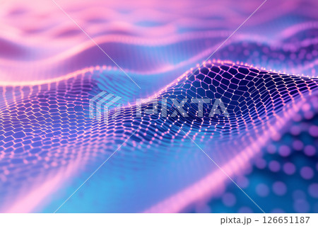 AIとデジタルを象徴する3Dメッシュ背景 AIとデジタルを象徴する3Dメッシュ背景 126651187