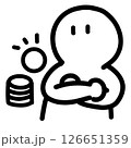 お金や仕事に関するシンプルで可愛い棒人間イラスト / Simple and Cute Stick  126651359