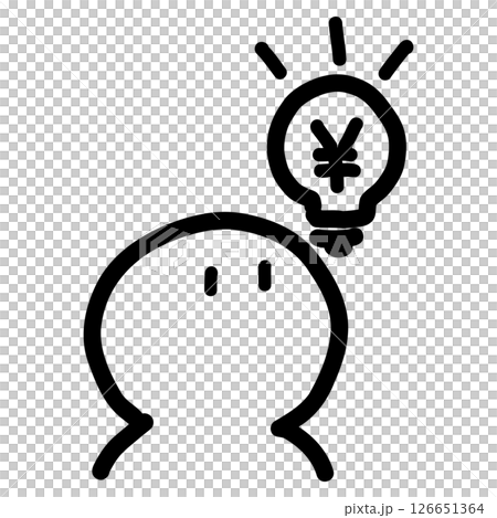 お金や仕事に関するシンプルで可愛い棒人間イラスト / Simple and Cute Stick  126651364