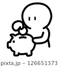 お金や仕事に関するシンプルで可愛い棒人間イラスト / Simple and Cute Stick  126651373