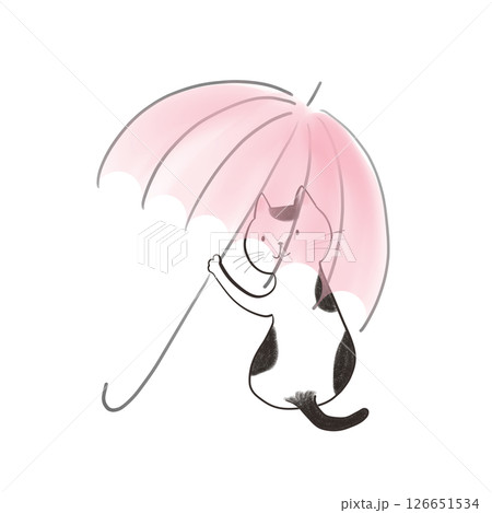 傘を持ってきてくれた猫 - 鴇色の傘 1 傘を持ってきてくれた猫 - 鴇色の傘 1 126651534