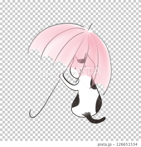 傘を持ってきてくれた猫 - 鴇色の傘 1 傘を持ってきてくれた猫 - 鴇色の傘 1 126651534