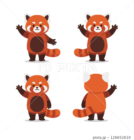 Red Panda Cartoon Character Vector Set for Tshirt Printing and Creative Projects Red Panda Cartoon Character Vector Set for Tshirt Printing and Creative Projects 126652610