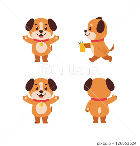 Cute Cartoon Puppy Dog Vector Illustrations for T-Shirt Printing and Craft Projects Design Cute Cartoon Puppy Dog Vector Illustrations for T-Shirt Printing and Craft Projects Design 126652624