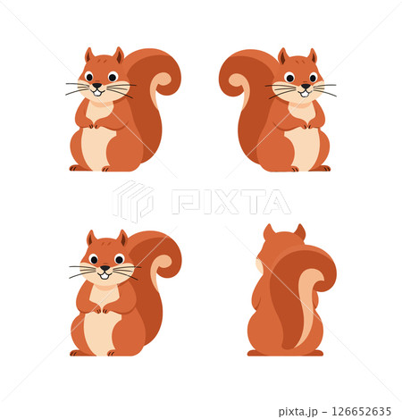Cute red squirrel cartoon vector illustration perfect for t-shirt and craft projects designs 126652635