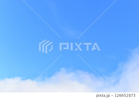 beautiful blue sky with white cloud, natural background in springtime 126652873
