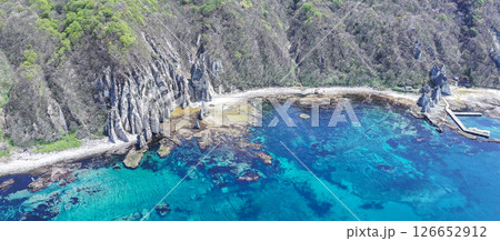 空撮「青森県」神秘的な風景が広がる仏ヶ浦　佐井村 126652912