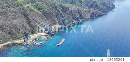 空撮「青森県」神秘的な風景が広がる仏ヶ浦　佐井村 126652914