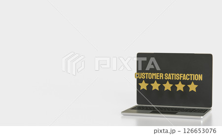 The Customer Satisfaction and five star for Business concept 3d Rendering. 126653076