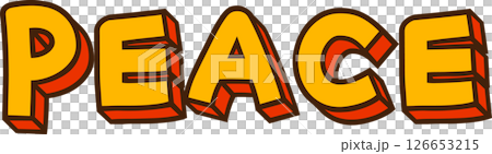ポップな文字入りの黄色の文字 126653215