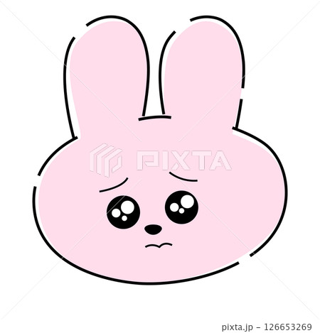 ぴえんなピンクのうさぎイラスト08 126653269