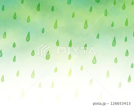 緑色の雨粒のイラスト背景 緑色の雨粒のイラスト背景 126653413