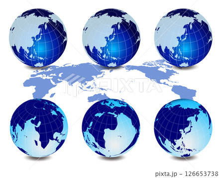 世界地図_地球儀_ブルー 世界地図_地球儀_ブルー 126653738
