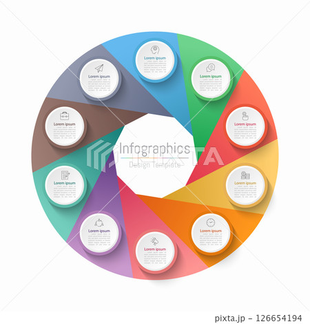 Infographic 10 options design elements for your business data. Vector Illustration. 126654194