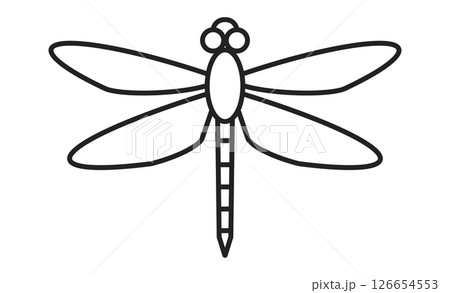 トンボのシンプル線画イラスト素材 126654553