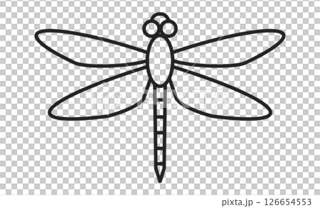 トンボのシンプル線画イラスト素材 126654553