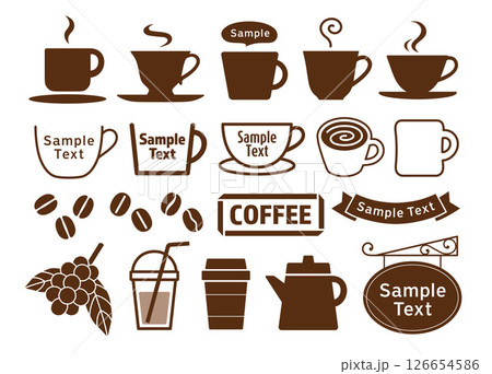 コーヒーのシンプルなアイコン色々 126654586