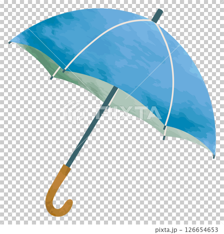 具有圖畫書感覺的雨傘水彩插圖 126654653