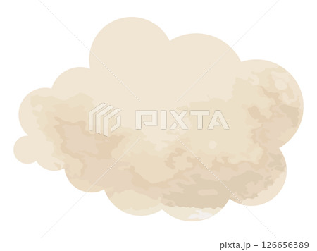 シンプルで水彩タッチな雲のイラスト素材 126656389
