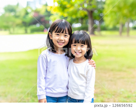 仲良しの姉妹　AI生成画像 126656592