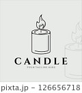candle line art logo simple minimalist vector illustration template icon design 126656718