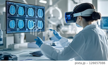 Doctor utilizes virtual reality for advanced brain imaging analysis 126657086