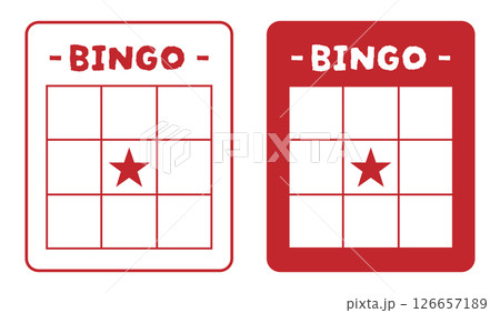 ビンゴカードのアイコン 赤 126657189