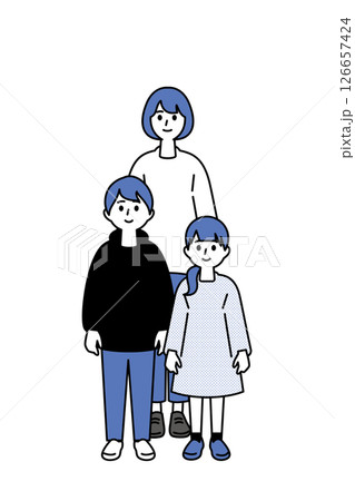 子ども2人（男女）の母子家庭 126657424