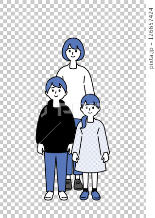 子ども2人（男女）の母子家庭 126657424