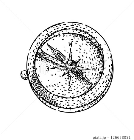 magnetic compass sketch hand drawn vector 126658051