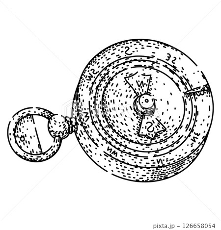 direction compass sketch hand drawn vector 126658054