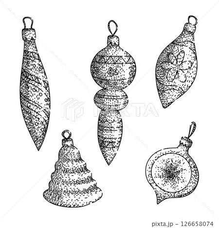 christmas toys set sketch hand drawn vector 126658074