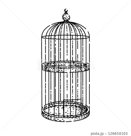 swing birdcage sketch hand drawn vector swing birdcage sketch hand drawn vector 126658103