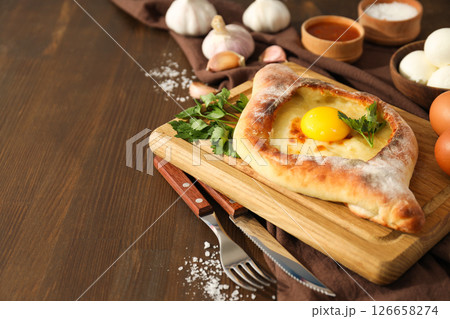 Khachapuri, concept of tasty food, tasty baking food 126658274