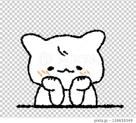 頬杖をつくねこ 126658349
