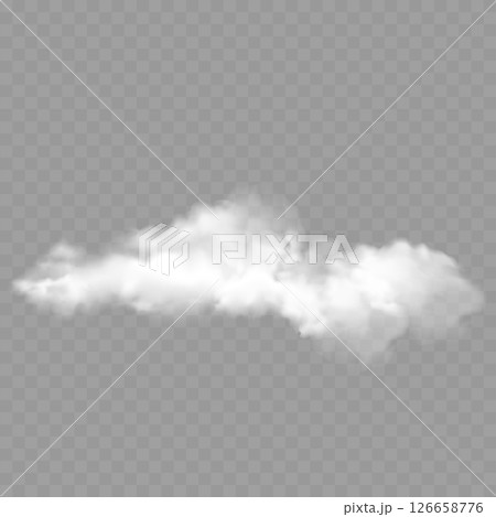 Realistic White Smoke Cloud or Fog Mist Element Vector 126658776