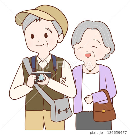 旅行する高齢者夫婦(カラー) 126659477