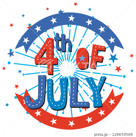 Festive Fourth of July Vector Illustration 126659509