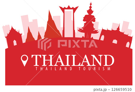 Thailand Tourism Vector Silhouette Illustration Thailand Tourism Vector Silhouette Illustration 126659510