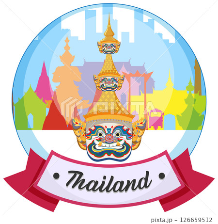 Colorful Thai Cultural Landmark Illustration 126659512