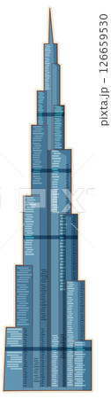 Iconic Burj Khalifa Vector Illustration 126659530