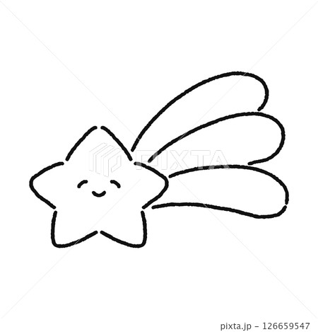 微笑んでる流れ星　線画 126659547