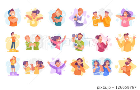 Dynamic Celebrations Illustrations Capturing Joyful Expression for Various Uses and Purposes 126659767